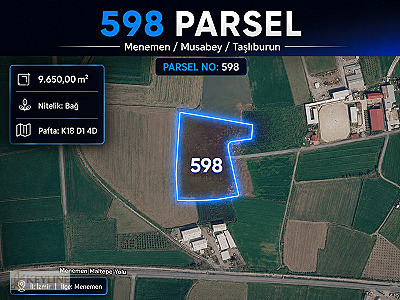 ACİL FIRSAT Menemen Musabeyde 9.650 m² Depo Potansiyelli Parsel